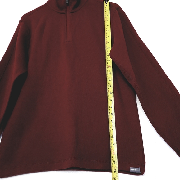 Eddie Bauer Maroon 1/4 Zip Pullover Sweater NEW Men's Size S - Picture 5 of 7
